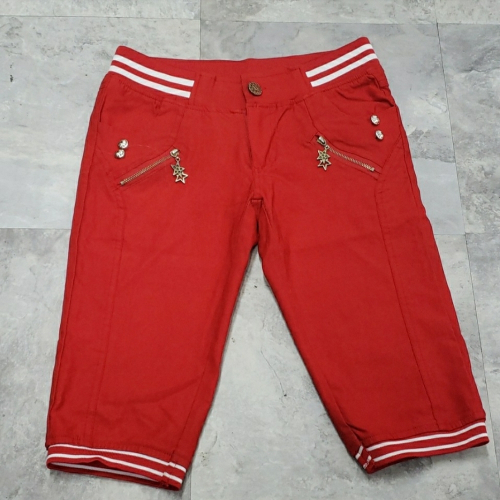 #10456-10 🔥❤Coin-Pocket Bermuda Shorts🔥❤,Size M,Red.